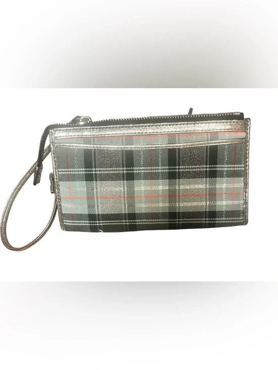 Coach Poppy Tartan Plaid Wristlet - Picture 2 of 6